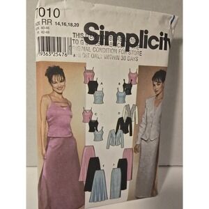 Simplicity Sewing Pattern 7010 Dress Top Skirt Size 14 16 18 20 RR